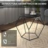 Mesa De Centro Mesita Café De Acero Homcom 51x51x44 Cm - Negro