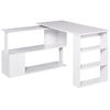 Mesa De Ordenador De Melamina De Madera Homcom 120x110x74,5 Cm Blanco