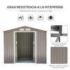 Caseta De Jardín De Acero Galvanizado 213x130x185cm-outsunny. Gris