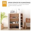 Armario Consola De Melamina De Madera Homcom 80x32x91 Cm - Natural