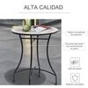 Mesa De Jardín Mesa Mosaico De Metal Cerámica Ø60x71cm-outsunny.negro