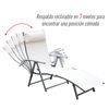 Tumbona Plegable De Acero Textliene 137x63,5x100,5cm - Outsunny.beige