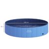 Piscina Plegable Para Perros De Pvc, Madera Ø140x30 Cm-pawhut. Azul