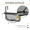 Mesa Colgante De Balcón Terraza De Metal Outsunny 60x45x50 Cm - Negro