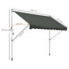 Toldo Manual De Metal Poliéster 300x150x280 Cm-outsunny. Gris