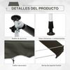 Toldo Manual De Metal Poliéster 300x150x280 Cm-outsunny. Gris