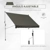 Toldo Manual De Metal Poliéster 300x150x280 Cm-outsunny. Gris