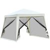 Carpa Jardín Con 4 Partes De Metal Poliéster 3x3x2,45m-outsunny.beige