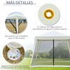 Carpa Jardín Con 4 Partes De Metal Poliéster 3x3x2,45m-outsunny.beige