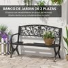 Banco De Jardín De 2 Plazas De Metal 127x60x85 Cm - Outsunny. Negro