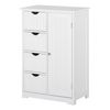 Armario Para Baño O Entrada Mueble De Mdf Kleankin 56x30x83 Cm-blanco