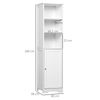 Armario Alto De Baño De 5 Niveles De Mdf Kleankin 40x38x160 Cm-blanco