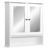 Armario De Baño Con Espejo De Mdf Vidrio Kleankin 56x13x58 Cm Blanco