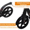 Patinete Plegable Scooter Homcom Aluminio Pp Pu, 94x38x105 Cm, Negro