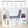 Estantería Librería De Melamina Espuma Lino Homcom 102x30x61cm-blanco