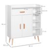 Aparador Buffet Armario De Melamina Pino Homcom 80x29,5x96cm - Blanco