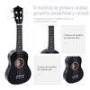 Ukelele 21 Pulgada Homcom Okume Sapelli 53x17,5x6,2cm, Negro