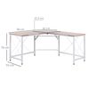 Mesa De Ordenador Forma L De Mdf Metal Homcom 150x150x76 Cm - Roble