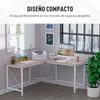 Mesa De Ordenador Forma L De Mdf Metal Homcom 150x150x76 Cm - Roble