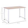 Mesa De Ordenador De Mdf Metal Homcom 120x60x76 Cm - Roble Y Blanco