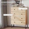 Armario Auxiliar De Mdf, Metal Homcom 80x39,5x110 Cm - Madera Natural