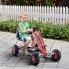 Kart Pedales Niños Coche De Pedales Con Asiento Ajustable Rojo Homcom