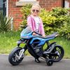 Moto Eléctrica Infantil +3 Años Batería 6v Luces Y Música Azul Homcom