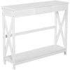 Mesa De Consola Con 1 Cajón Estante De Mdf Homcom 100x30x81 Cm Blanco