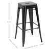 Conjunto De 4 Taburetes De Bar De Metal Homcom 43x43x76 Cm - Negro