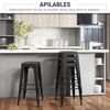 Conjunto De 4 Taburetes De Bar De Metal Homcom 43x43x76 Cm - Negro