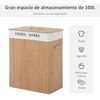 Cesta Para Ropa Sucia Con Tapa De Bambú Homcom 52x32x63 Cm - Natural