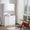 Armario Para Cocina De Melamina De Madera Homcom 101x39x180 Cm-blanco