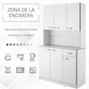 Armario Para Cocina De Melamina De Madera Homcom 101x39x180 Cm-blanco