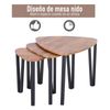 Mesitas De Café De Mdf Metal Homcom 56x54,2x45,4 Cm - Nogal Y Negro