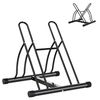 Aparcamiento 2 Bicicletas Soportes Homcom Q235, 60x54x57 Cm, Plata