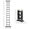 Escalera Multiusos Plegable De Aluminio Durhand 370x61x11 Cm Negro