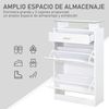 Organizador De Zapatos De Melamina Vidrio Homcom 60x24x105,5 Blanco