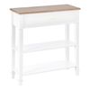 Mesa De Consola De Mdf Y Madera Pino Homcom 75,6x27,5x80,5 Cm Blanco