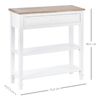 Mesa De Consola De Mdf Y Madera Pino Homcom 75,6x27,5x80,5 Cm Blanco