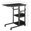 Mesa Auxiliar Sofá De Melamina Metal Pp Homcom 80x40x72-82 Cm-negro