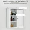 Armario De Baño De Pared De Mdf Melamina Homcom 53x14,5x50,5cm-blanco