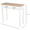 Mesa De Consola De Mdf Madera De Pino Homcom 87x34x78,5 Cm - Blanco