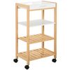 Carrito De Cocina De Mdf Madera De Pino Homcom 40x30x76 Cm - Madera