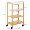 Carrito De Cocina De Mdf Madera De Pino Homcom 40x30x76 Cm - Madera