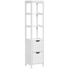 Armario Alto De Baño Multiusos De Mdf Kleankin 30x30x144 Cm - Blanco