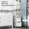 Armario Alto De Baño Multiusos De Mdf Kleankin 30x30x144 Cm - Blanco