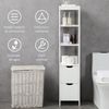 Armario Alto De Baño Multiusos De Mdf Kleankin 30x30x144 Cm - Blanco