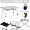 Mesa De Camping Plegable Outsunny Aluminio,120x69x78 Cm, Plata