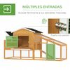 Gallinero Madera Exterior De Madera Pino 200x80x105cm-pawhut. Marrón