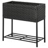 Soporte Para Jardinera De Ratán Metal 70x30x72 Cm - Outsunny. Negro